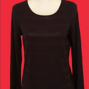 Talbots Sheer Black Long Sleeve Ladies Top -A